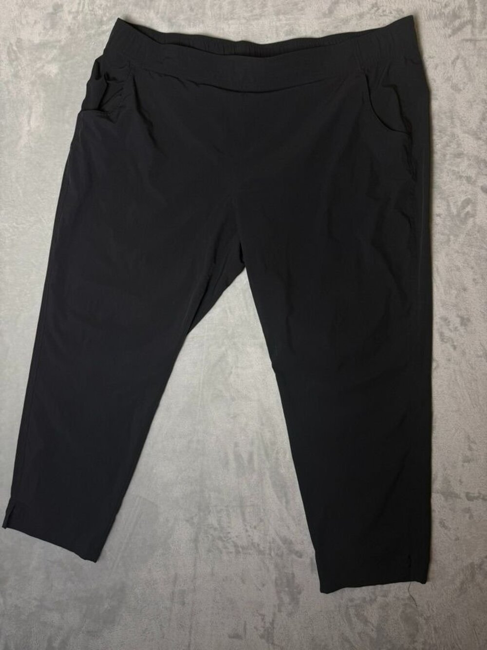 EDDIE BAUER Ankle‎ Pants Womens XXL Black Stretch Travel Pull On Casual